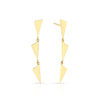 3 Tiered Flag Earrings | Yellow Gold