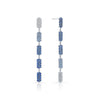 5 Tiered Ombre Blue Sapphire and Diamond Marquis Earrings | White Gold