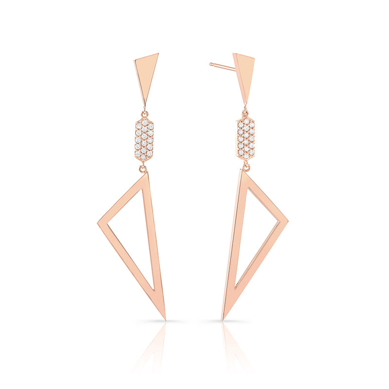 Multi Shape Earrings - Diamond Center | Rose Gold