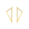 Medium Half Diamond Triangle Earrings | Yellow Gold