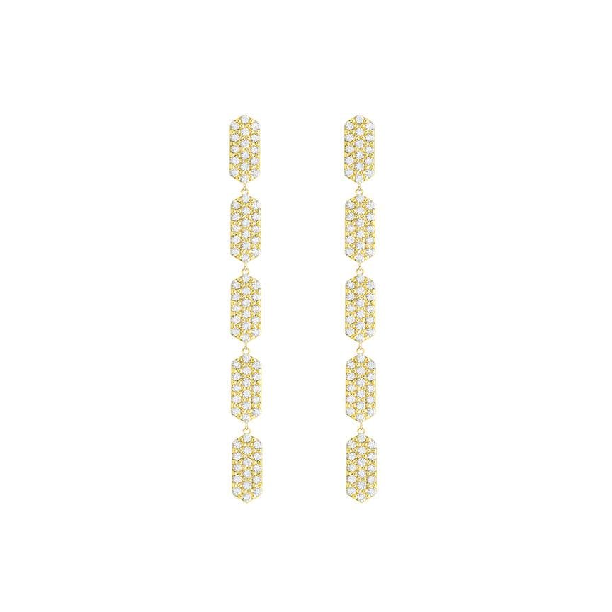 5 Tiered All Diamond Marquis Earrings | Yellow Gold  Earring Rachel Katz Jewelry