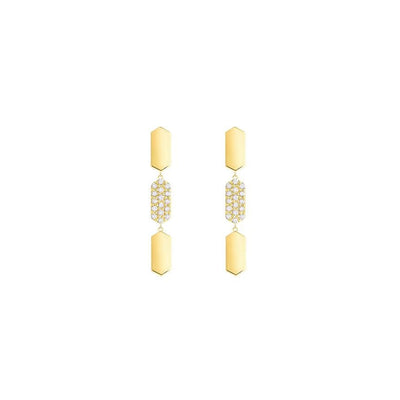 3 Tiered Diamond Center Marquis Earrings | Yellow Gold  Earring Rachel Katz Jewelry