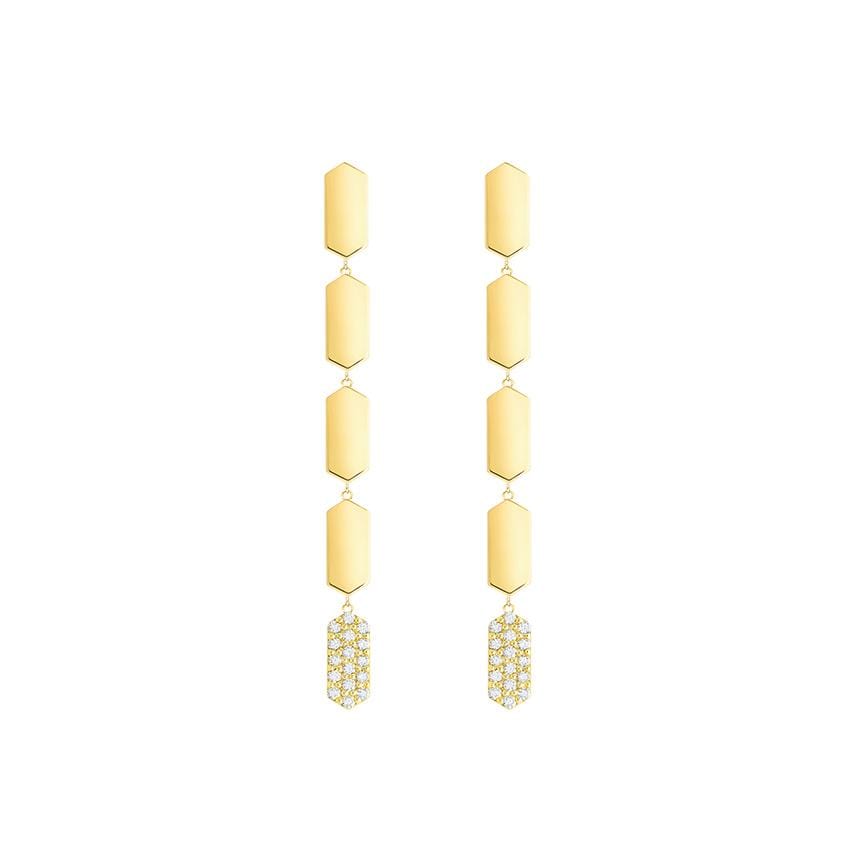 5 Tiered Diamond Drop Marquis Earrings | Yellow Gold  Earring Rachel Katz Jewelry