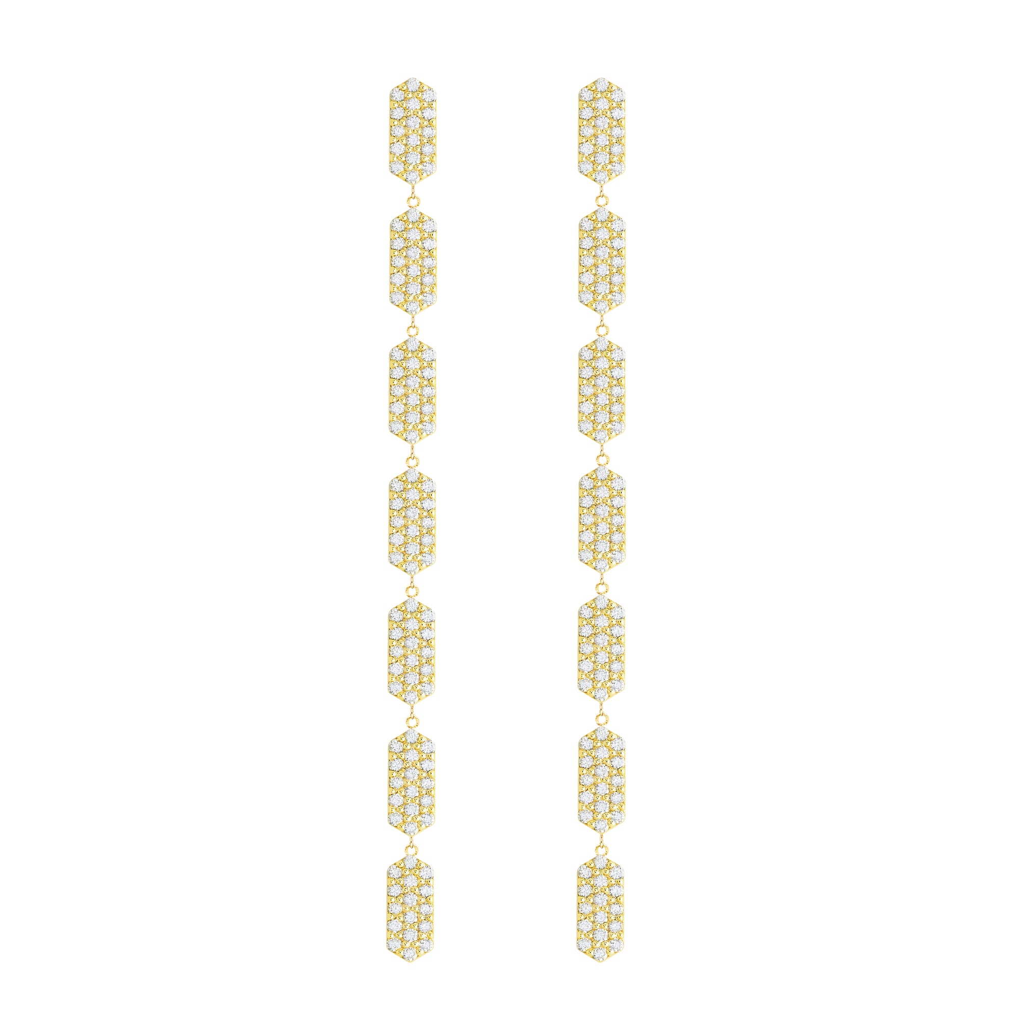 7 Tiered All Diamond Marquis Earrings | Yellow Gold  Earring Rachel Katz Jewelry