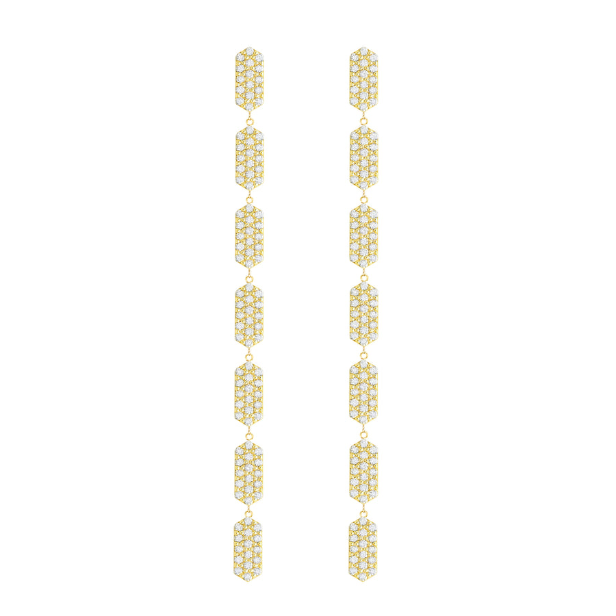 7 Tiered All Diamond Marquis Earrings | Yellow Gold  Earring Rachel Katz Jewelry