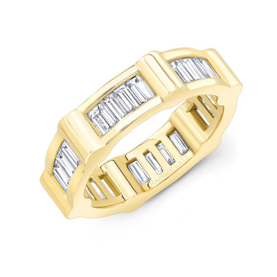 Baguette Cage Band | Yellow Gold