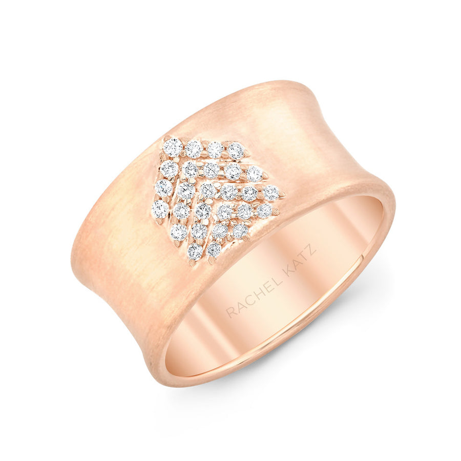 Diamond Stacked Chevron Cigar Band | Rose Gold