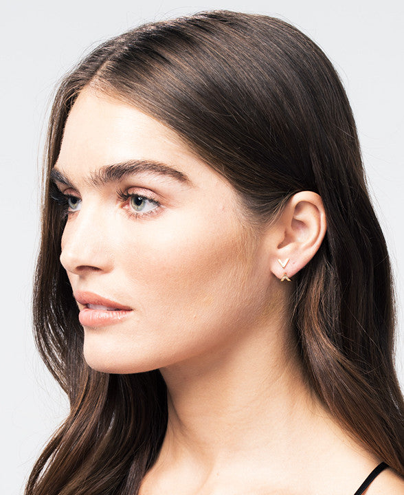 Dagger Studs with Ear Jackets | Yellow Gold