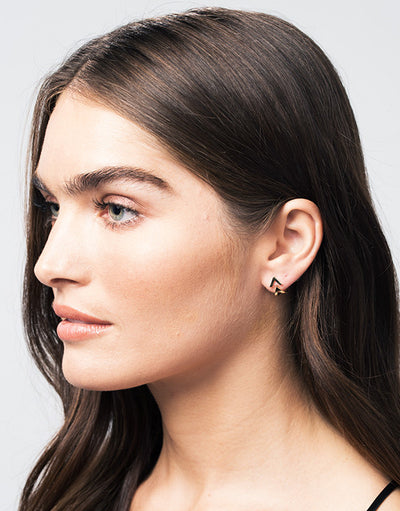 Dagger Studs with Ear Jackets | Rose Gold