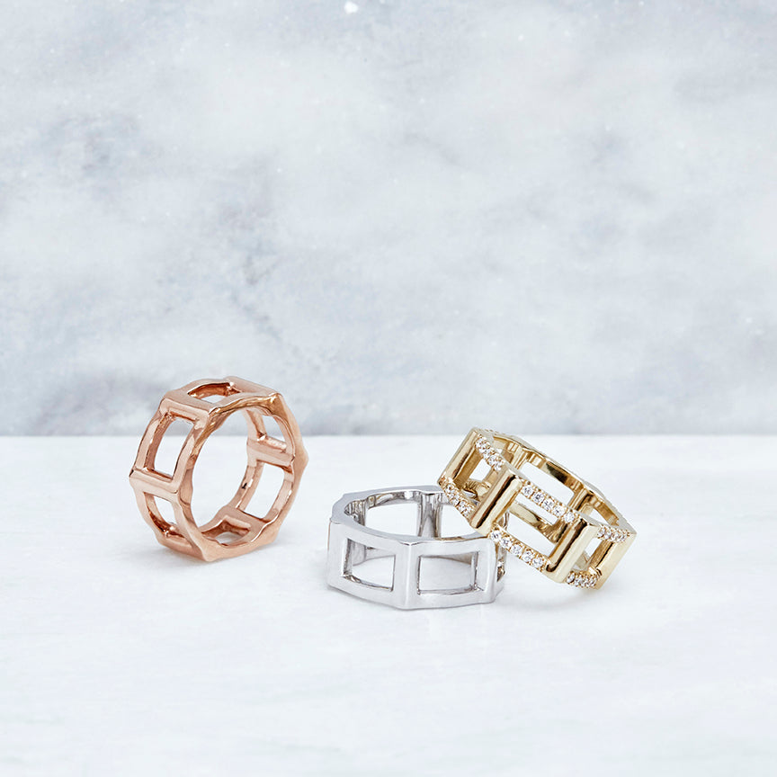 Half Cage Ring | Rose Gold