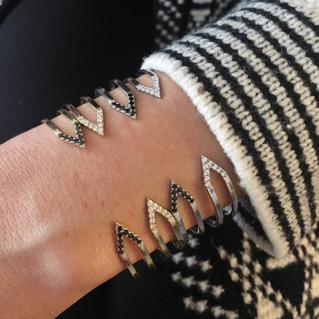 Black Diamond Dagger Cuff | White Gold