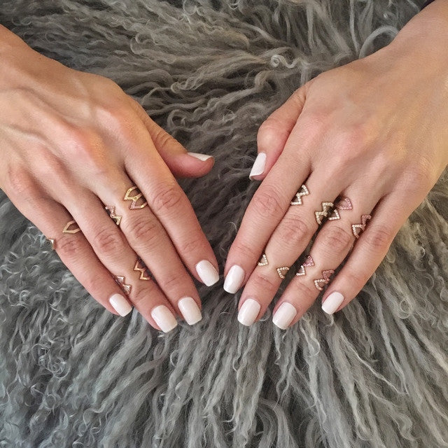 Diamond Stacked Dagger Ring | Yellow Gold