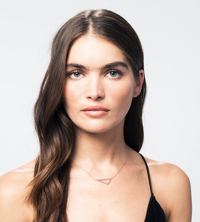 Medium Triangle Necklace | White Gold
