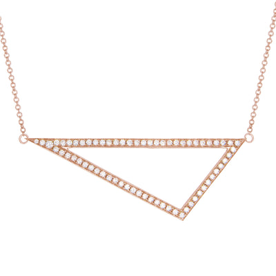 Large Diamond Triangle Necklace | Rose Gold