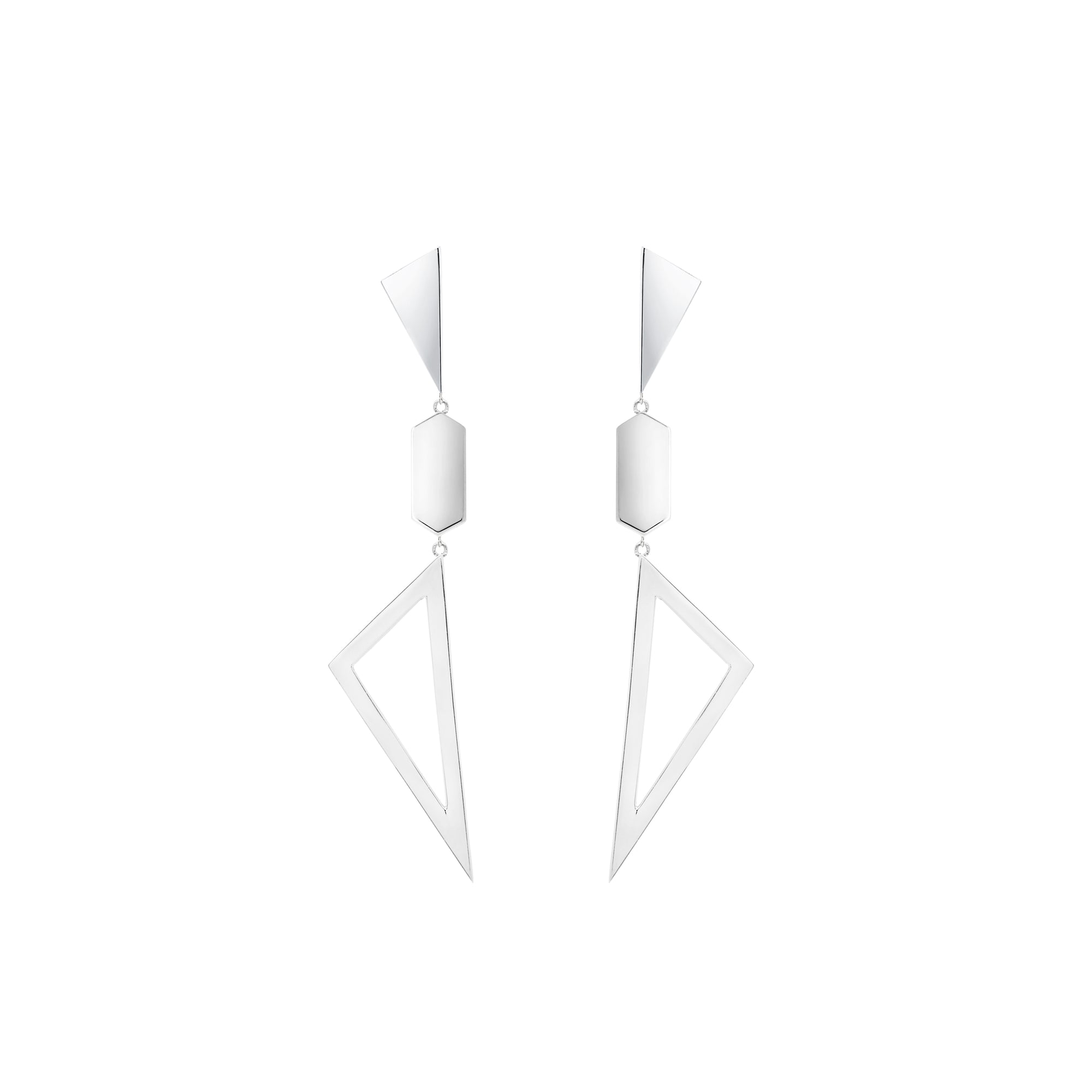 Multi Shape Earrings - White Gold