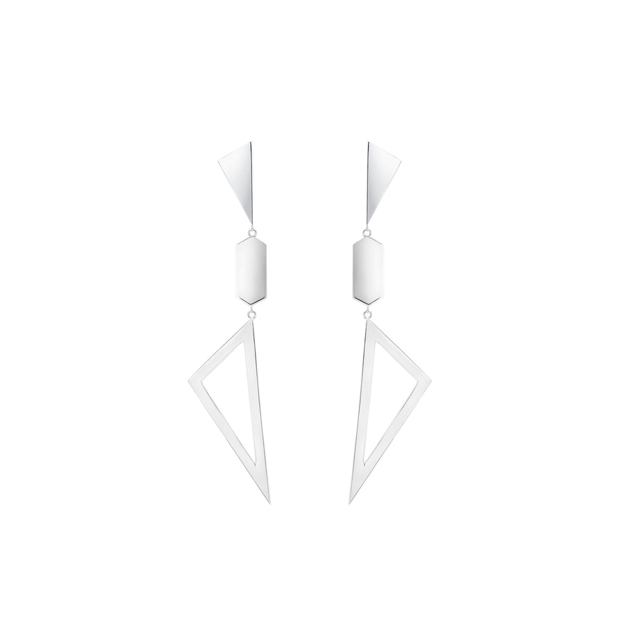 Multi Shape Earrings - White Gold
