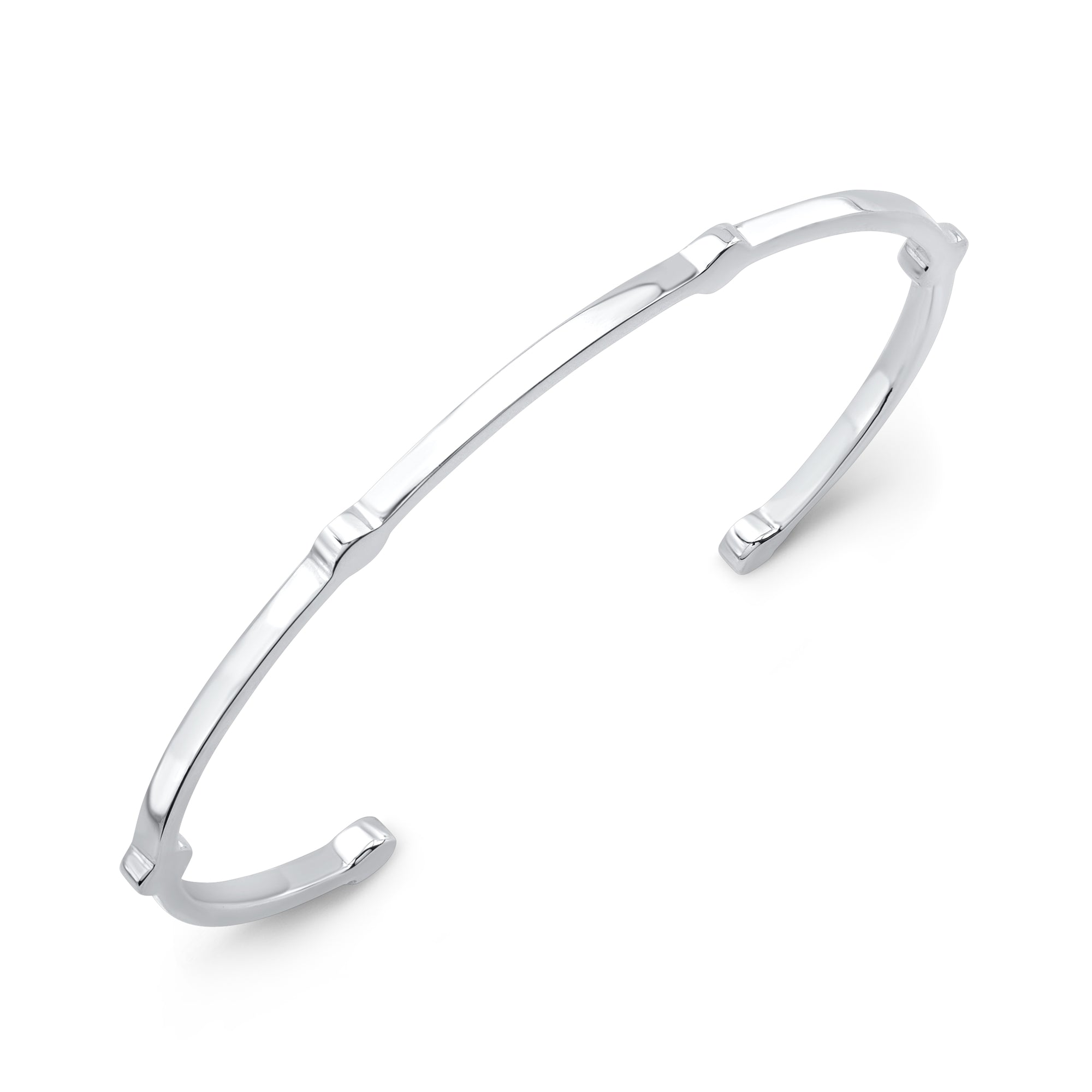 Open Gear Bangle | White Gold