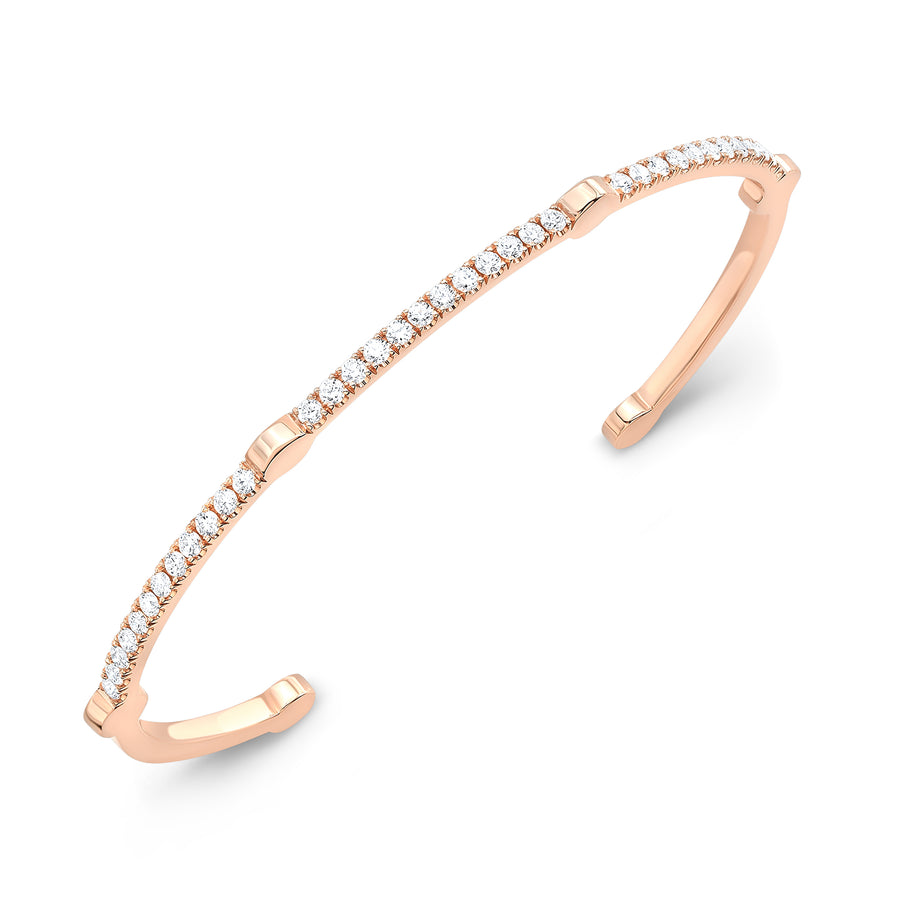Diamond Open Gear Bangle | Rose Gold