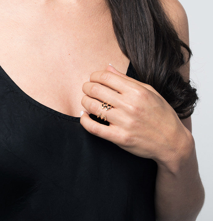 Stacked Dagger Ring | Rose Gold