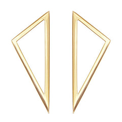 Large Triangle Earrings | Yellow Gold | Women's Earrings - Rachel