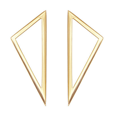 Large Triangle Earrings | Yellow Gold