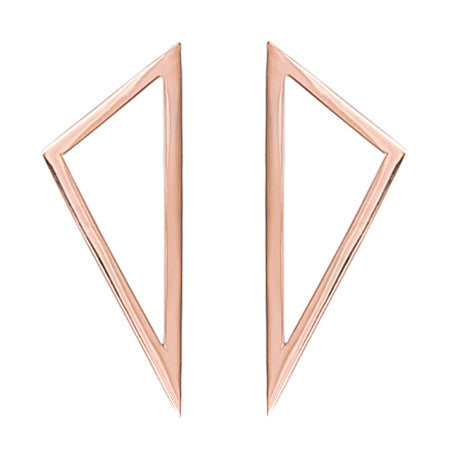 Large Triangle Earrings | Rose Gold